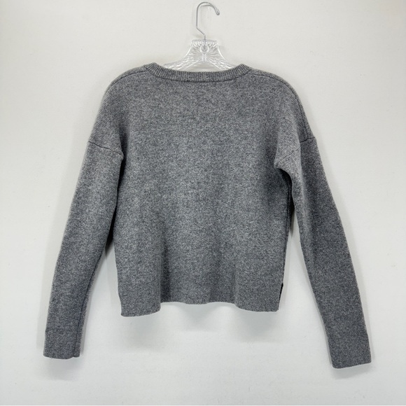 Madewell Merino Wool Knit Womens Sweater Pullover Grey Size Small Boxy Casual - Picture 9 of 10